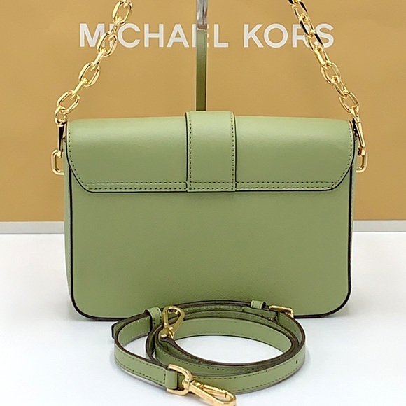 MICHAEL KORS CARMEN MEDIUM CONVERTIBLE SHOULDER BAG LIGHT SAGE COLOR - Picture 3 of 15